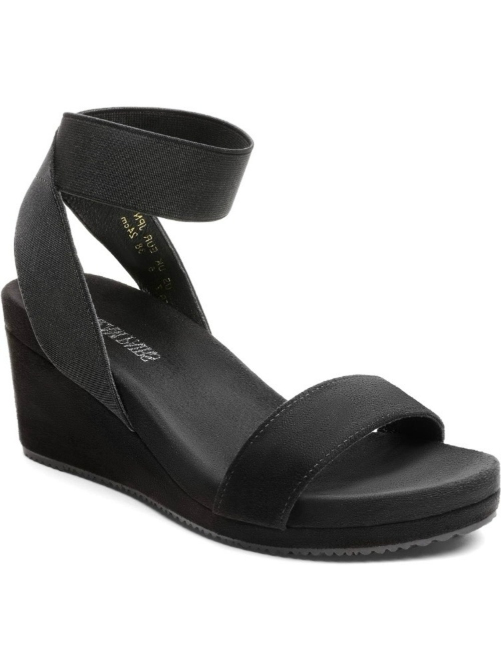 NIB Dream Pairs Black Y2K Elastic Ankle Strap Fall Platform Wedge Sandals 6.5